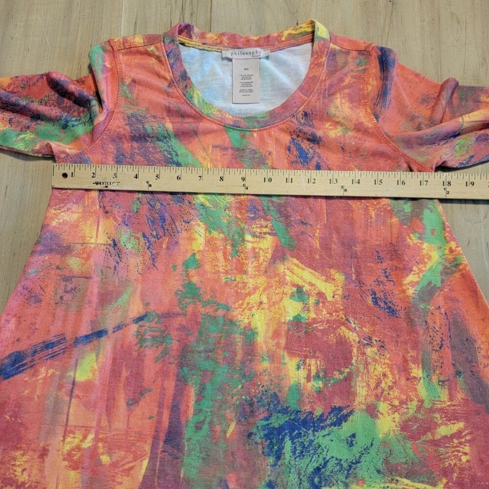 Philosophy Tunic Sunrise Brushstroke Long Sleeve‎ Knit Shirt Oversize Small 3615 - Picture 7 of 9